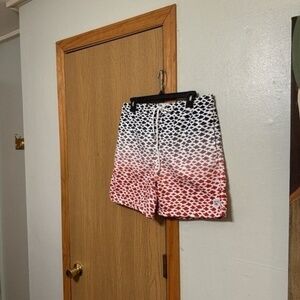 Spicy Tuna Medium Multi-Color w/Fish Print Swimming Trunks - EUC